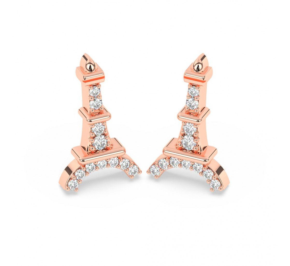 Rose Gold Eiffel Tower Earrings