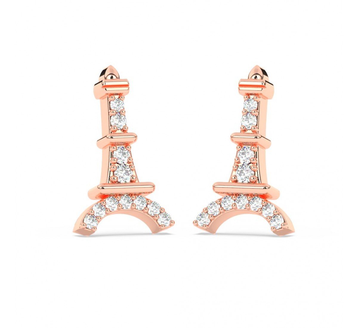 Rose Gold Eiffel Tower Earrings