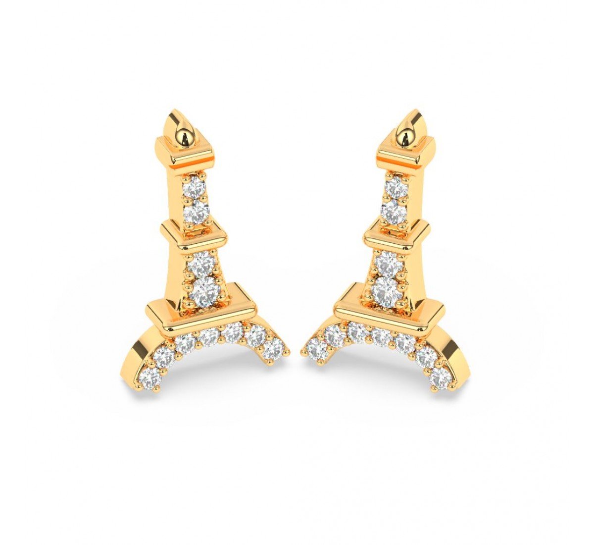 Gold Eiffel Tower Earrings