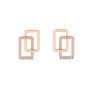 Rose Gold Geometric Shape Zircon Studded Earrings