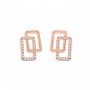 Rose Gold Geometric Shape Zircon Studded Earrings