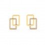 Gold Geometric Shape Zircon Studded Earrings