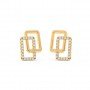 Gold Geometric Shape Zircon Studded Earrings