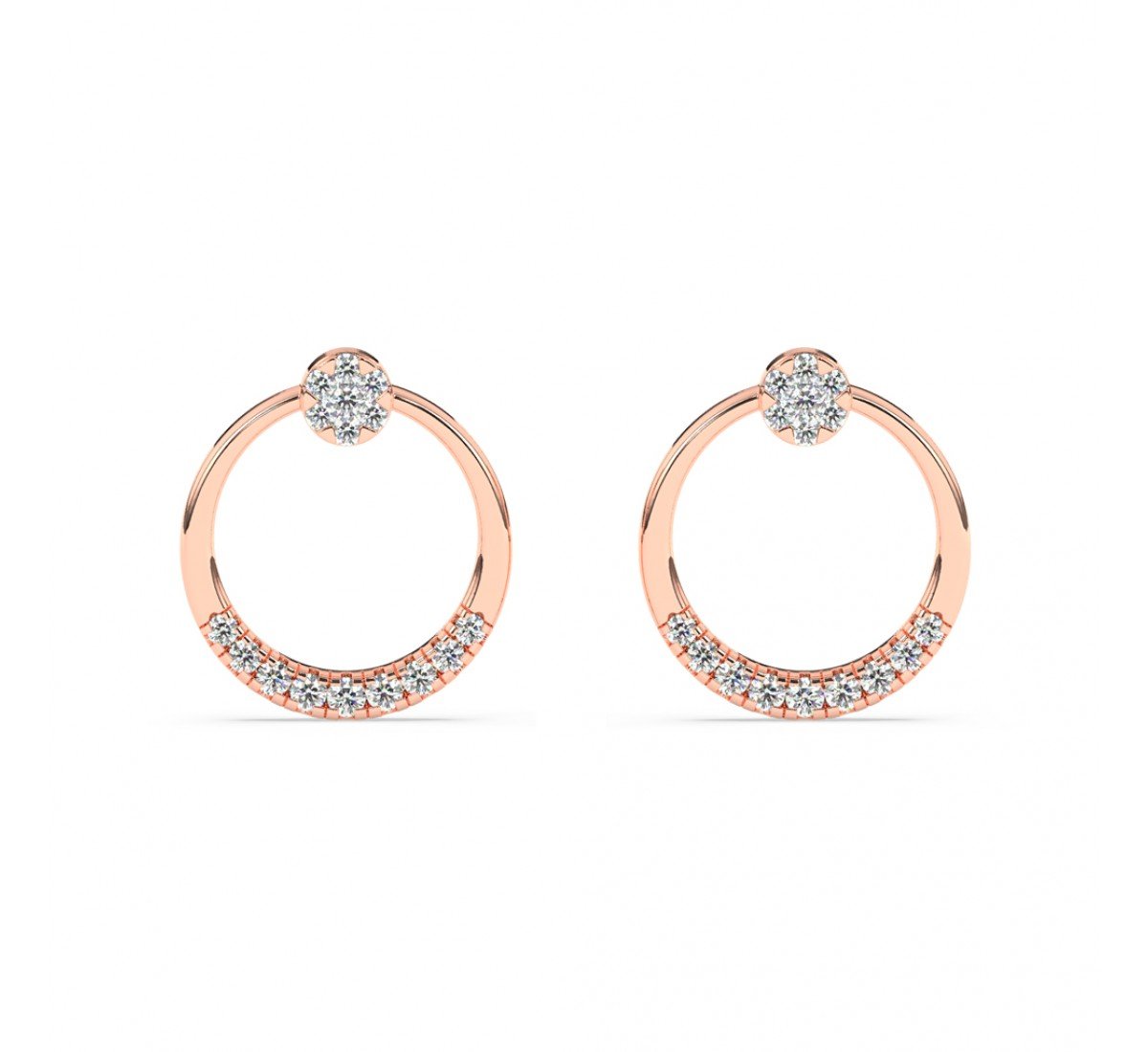 Rose Gold Emila Zircon Studded Earrings