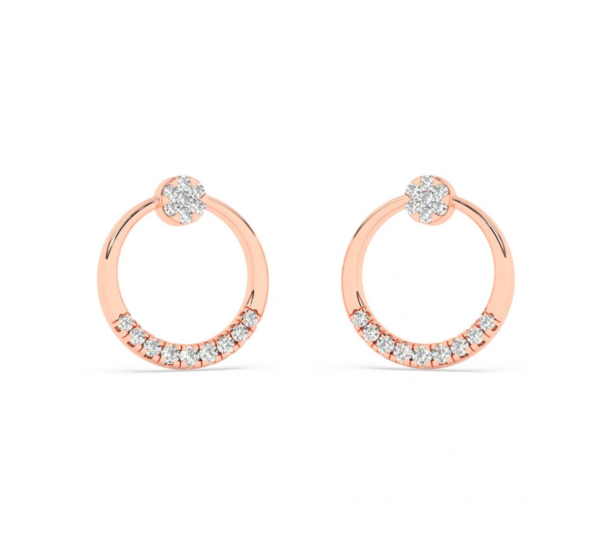 Rose Gold Emila Zircon Studded Earrings