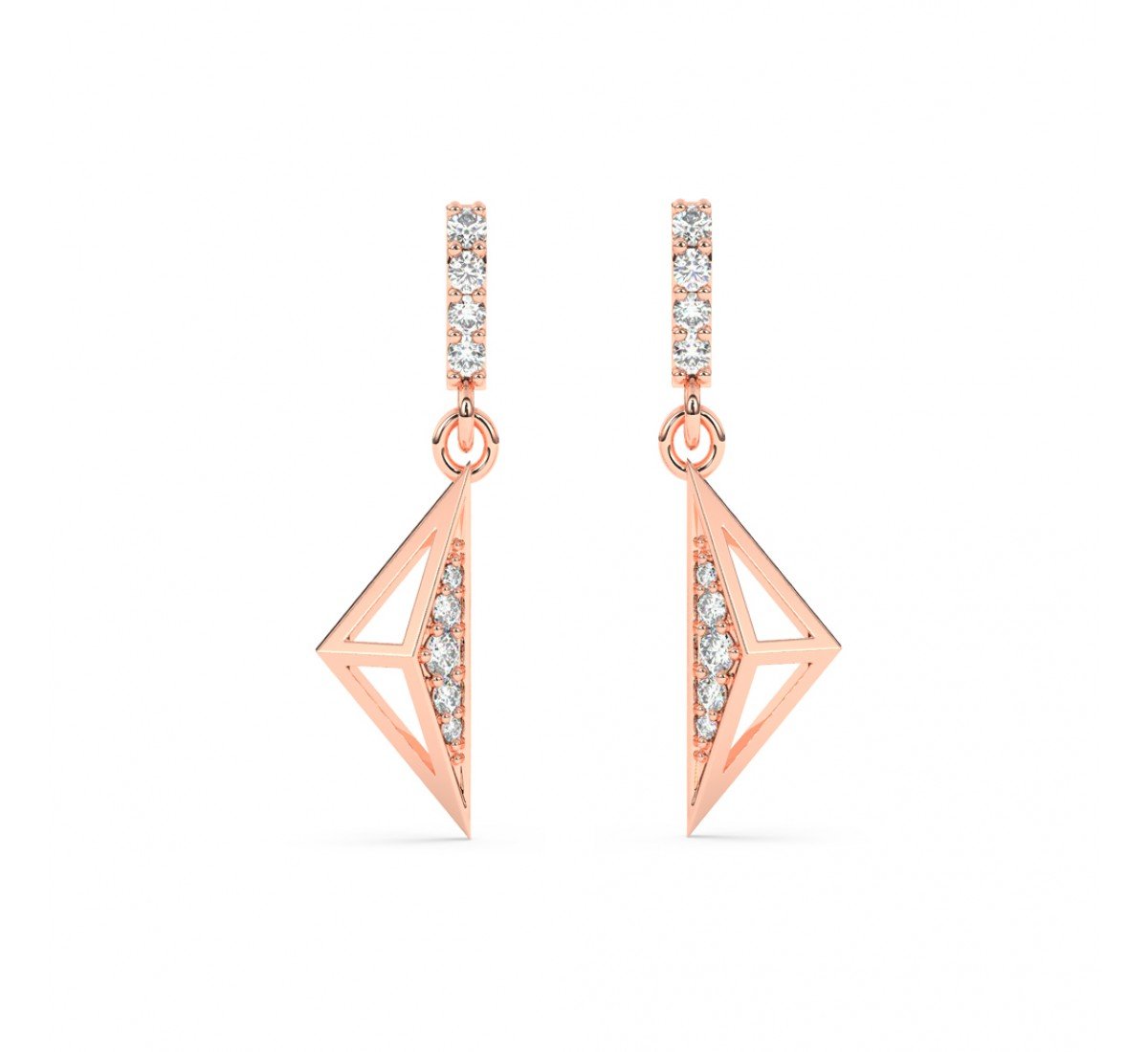 Rose Gold Akira Drop Earrings