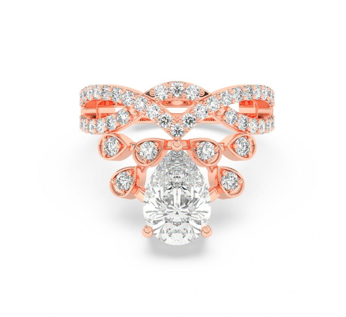 Rose Gold Zircon Crowning Glory Ring