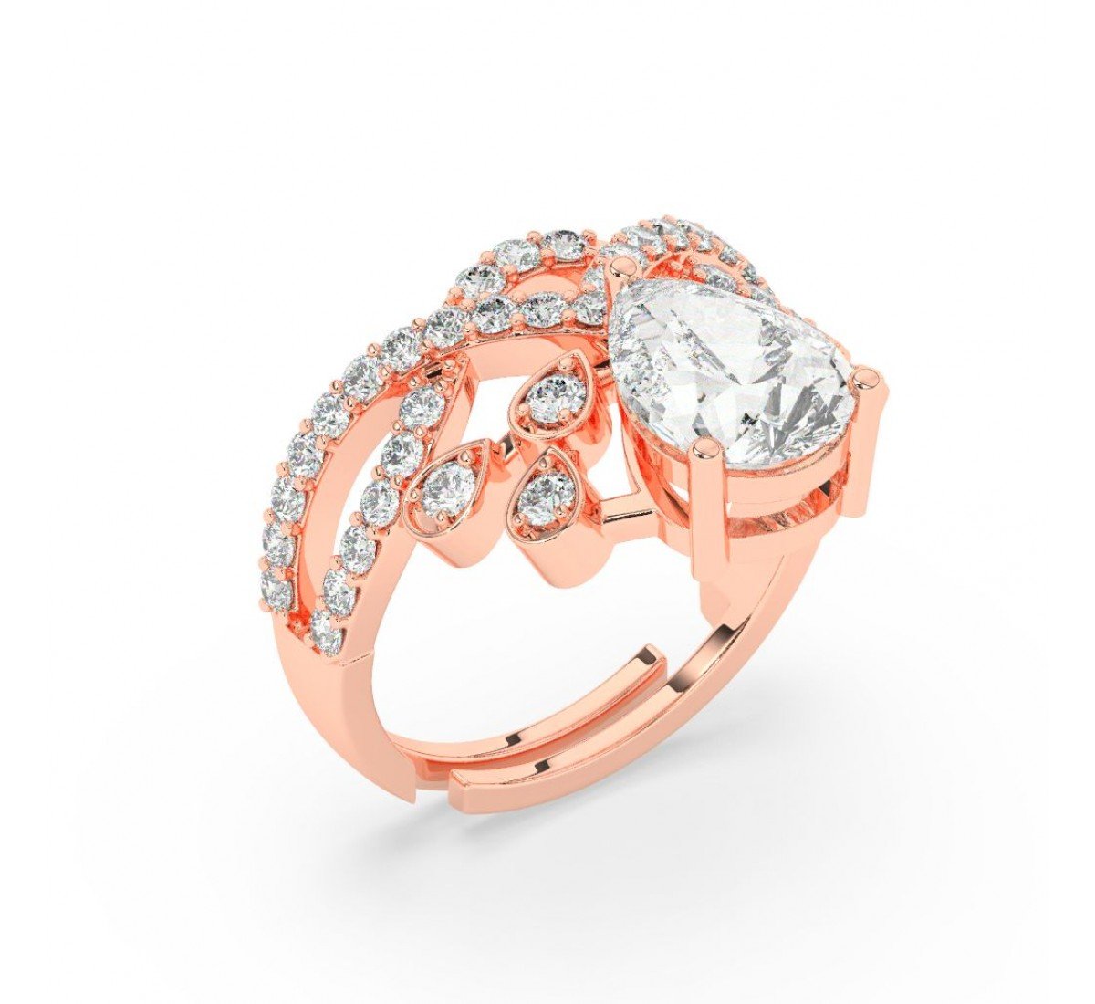 Rose Gold Zircon Crowning Glory Ring