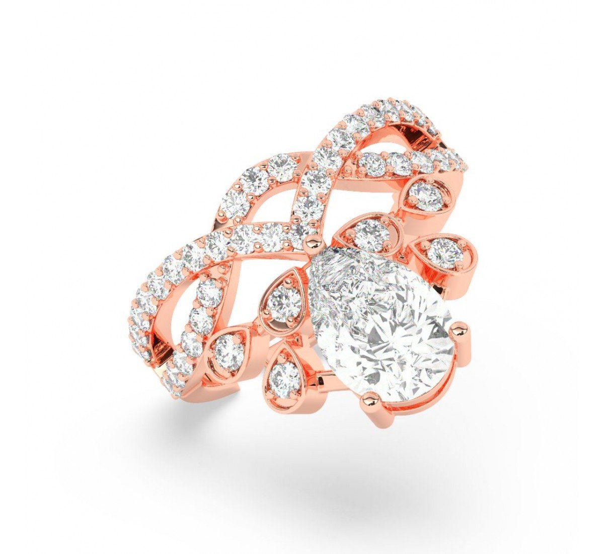 Rose Gold Zircon Crowning Glory Ring