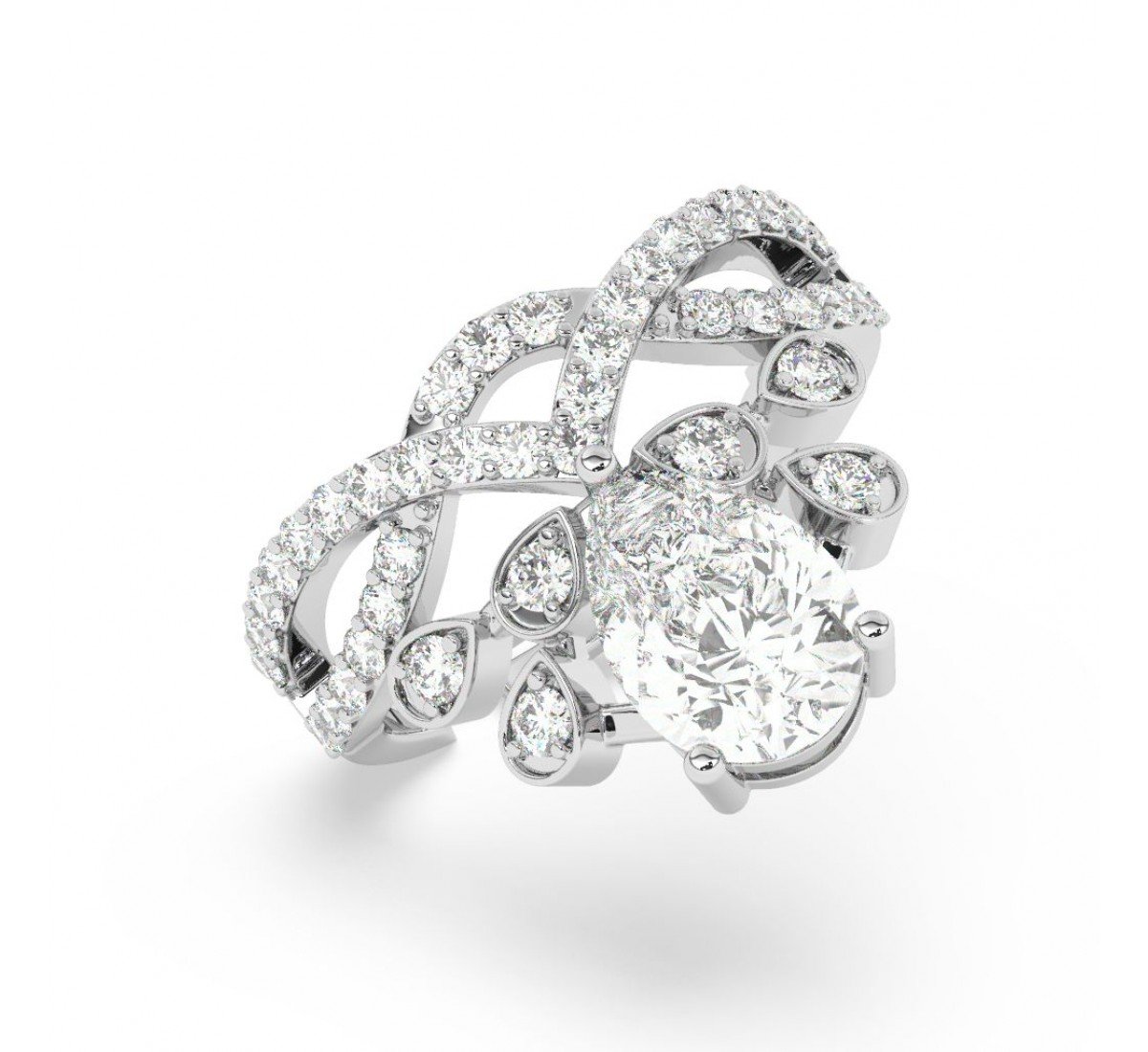 Silver Zircon Crowning Glory Ring