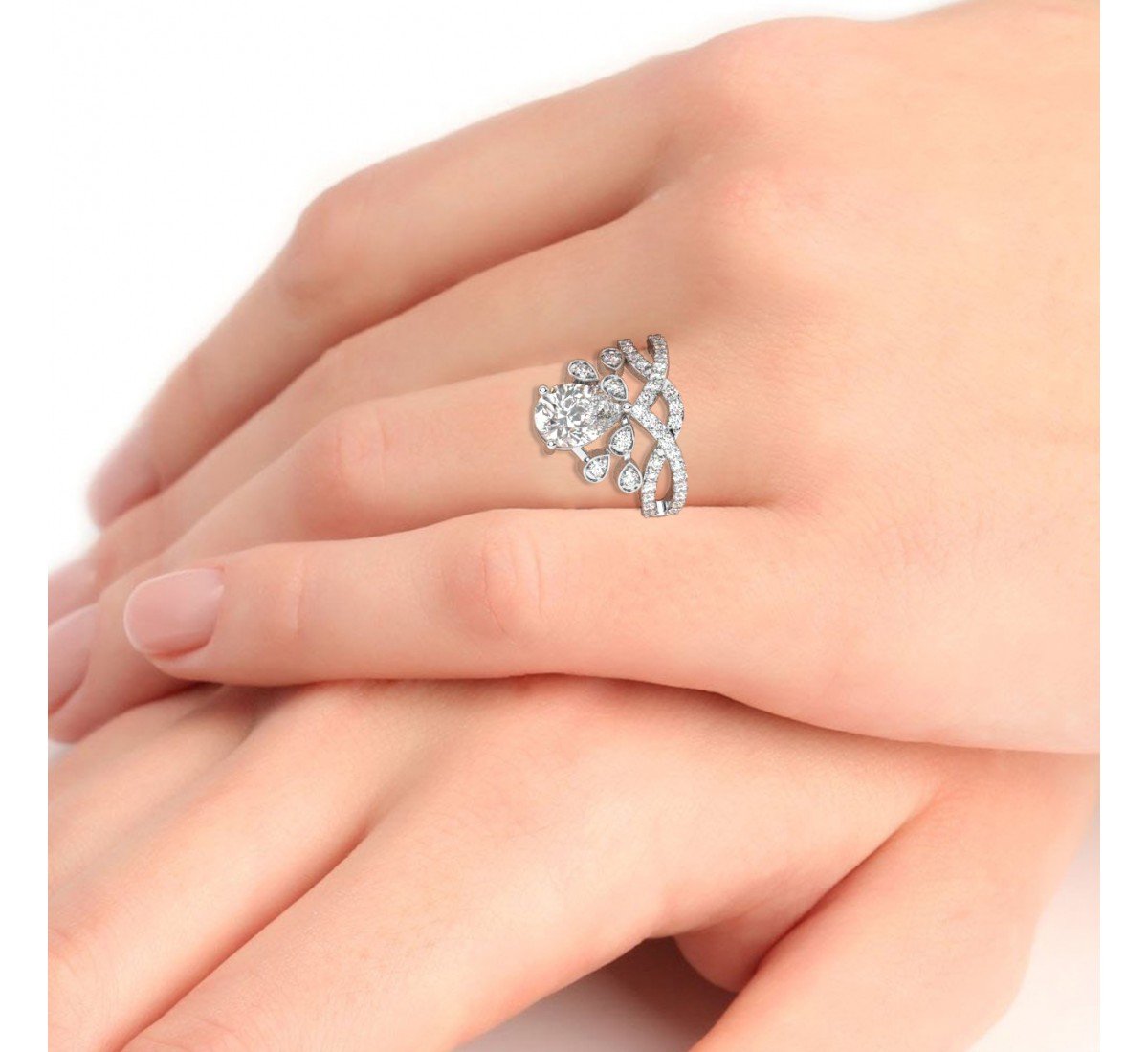 Silver Zircon Crowning Glory Ring