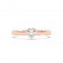 Rose Gold Heart Solitaire Sterling Ring