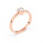 Rose Gold Heart Solitaire Sterling Ring