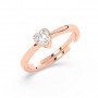 Rose Gold Heart Solitaire Sterling Ring