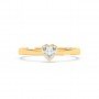 Gold Heart Solitaire Sterling Ring