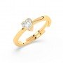 Gold Heart Solitaire Sterling Ring