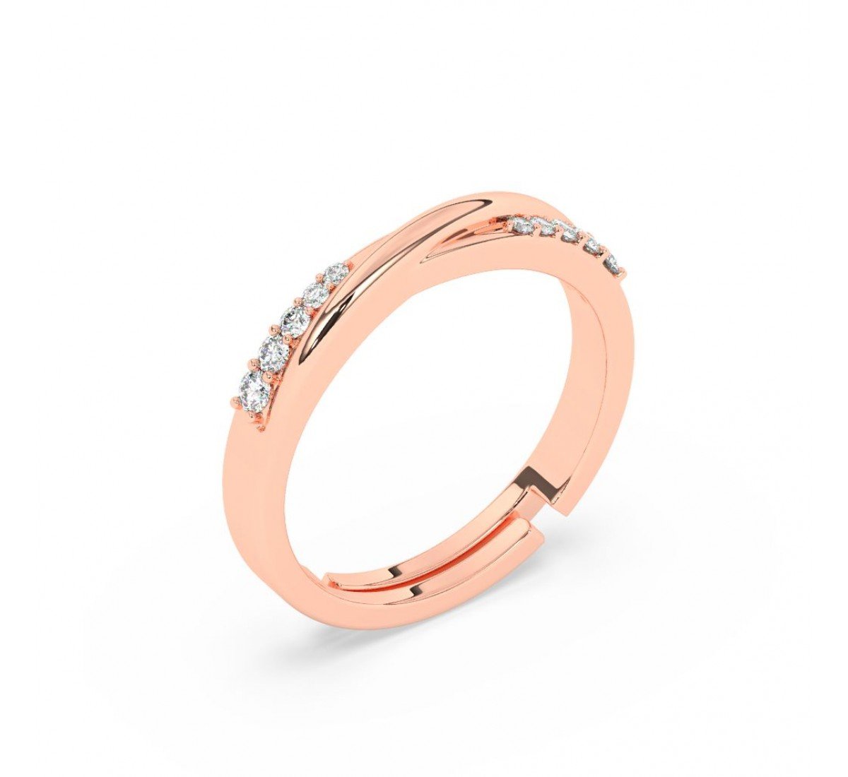 Rose Gold Plain Sterling Couple Ring