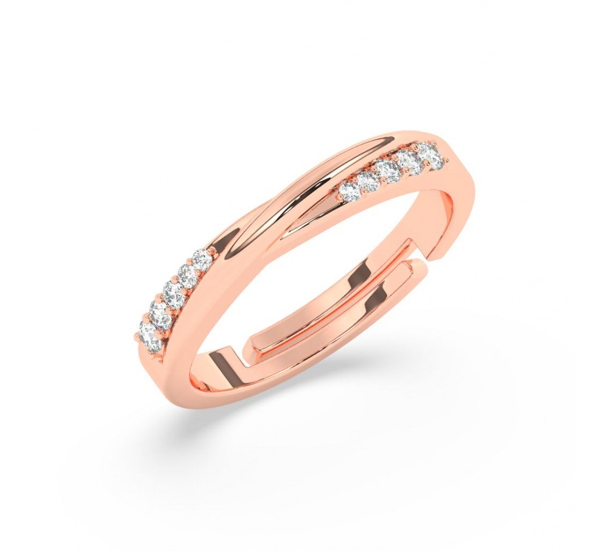 Rose Gold Plain Sterling Couple Ring