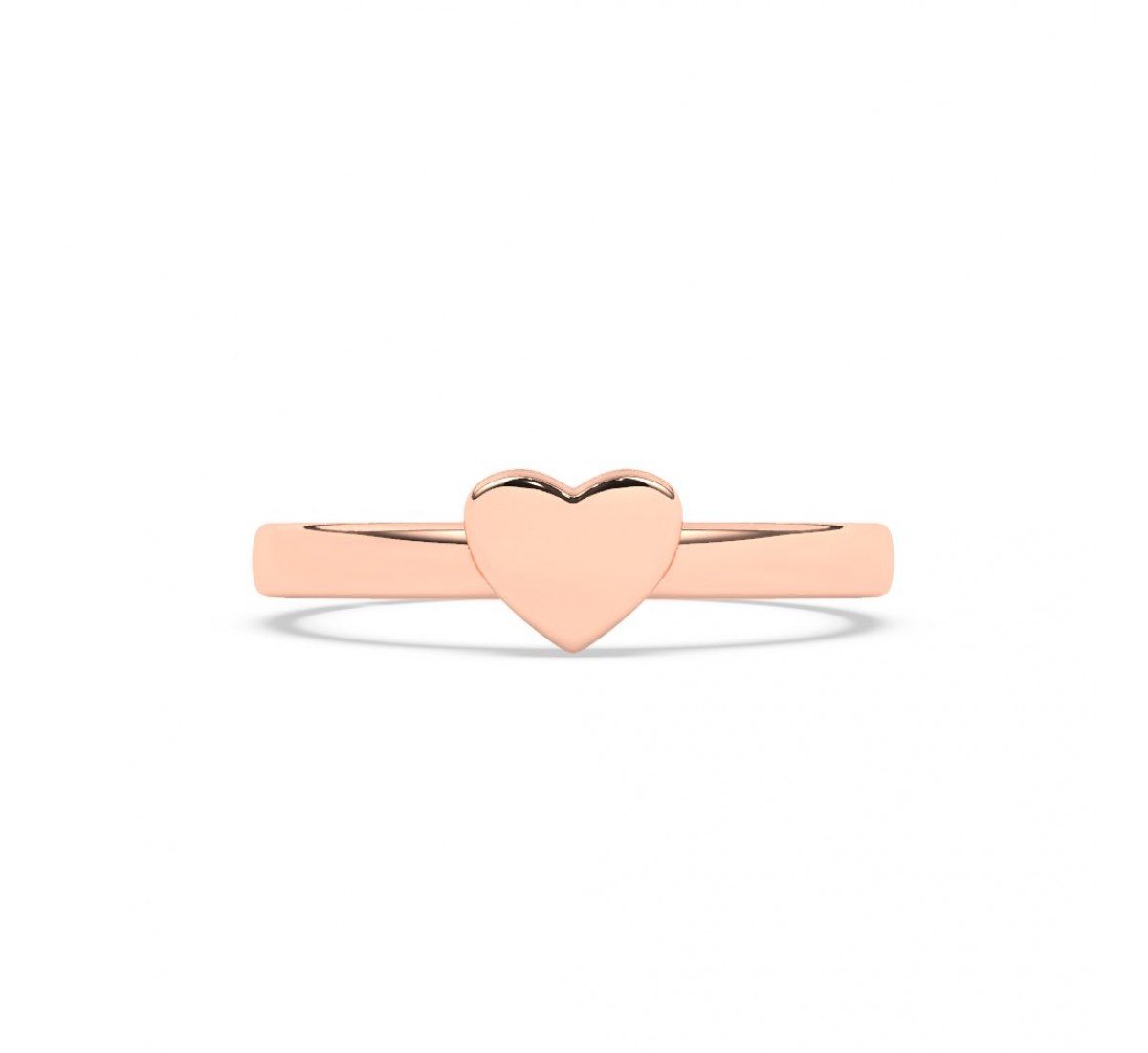 Rose Gold Glossy Finished Heart Ring