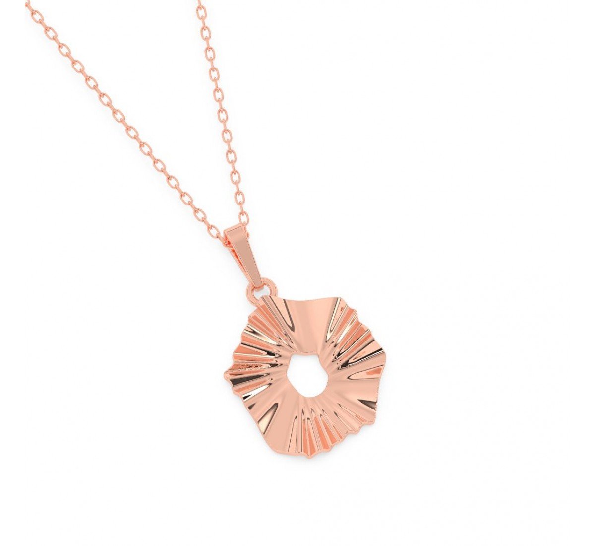 Rose Gold Styles Heptagon Pendent