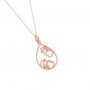 Rose Gold Eddy Floral Marquise Pendent