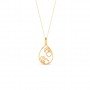 Gold Eddy Floral Marquise Pendent