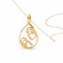 Gold Eddy Floral Marquise Pendent