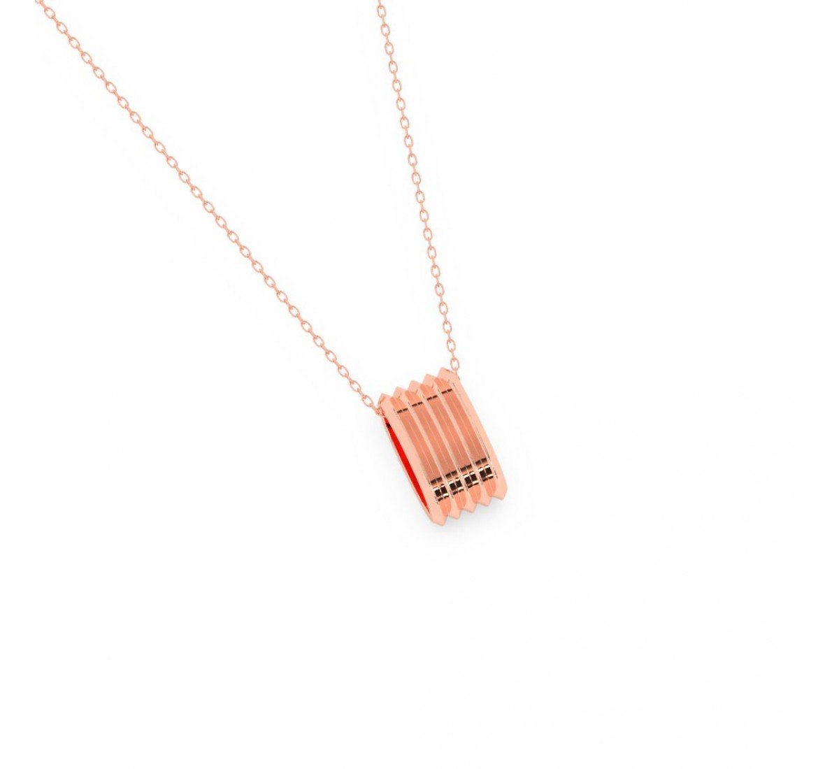 Rose Gold Bangal Style Pandent With Link Chain