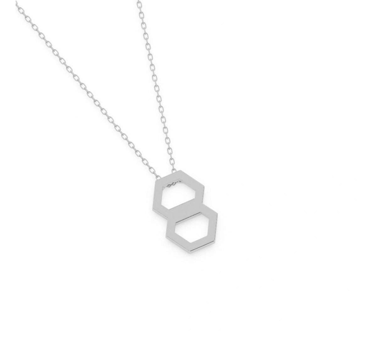 Silver Double Hexagon Pendent