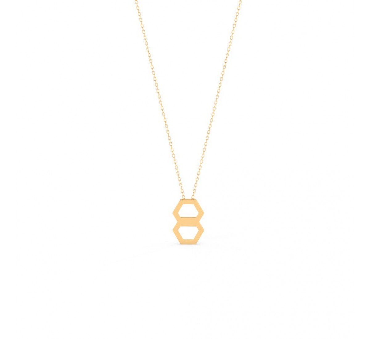 Gold Double Hexagon Pendent