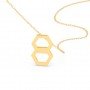 Gold Double Hexagon Pendent