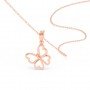 Rose Gold Butterfly Pendant With Link Chain