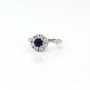 Silver Zircon Stud With Blue Gemstone Ring