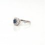 Silver Zircon Stud With Blue Gemstone Ring