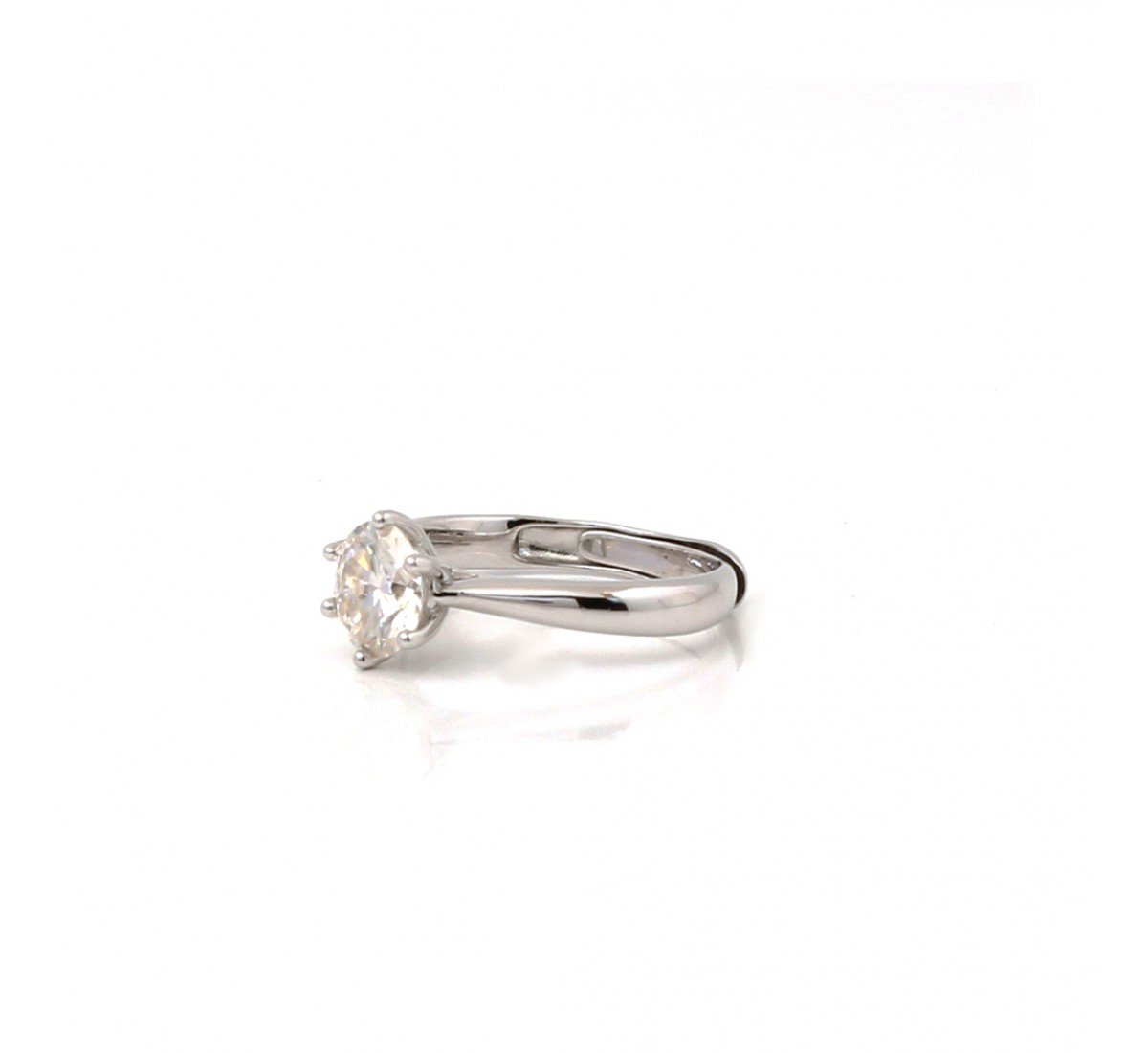 Silver Solitaire Classic Zircon Ring