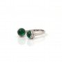 Silver Green Double Side Round Shape Ring