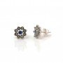 Silver Oxidised Royal Blue Studs