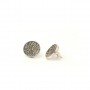 Silver Oxidised Grey Drusy Round Studs