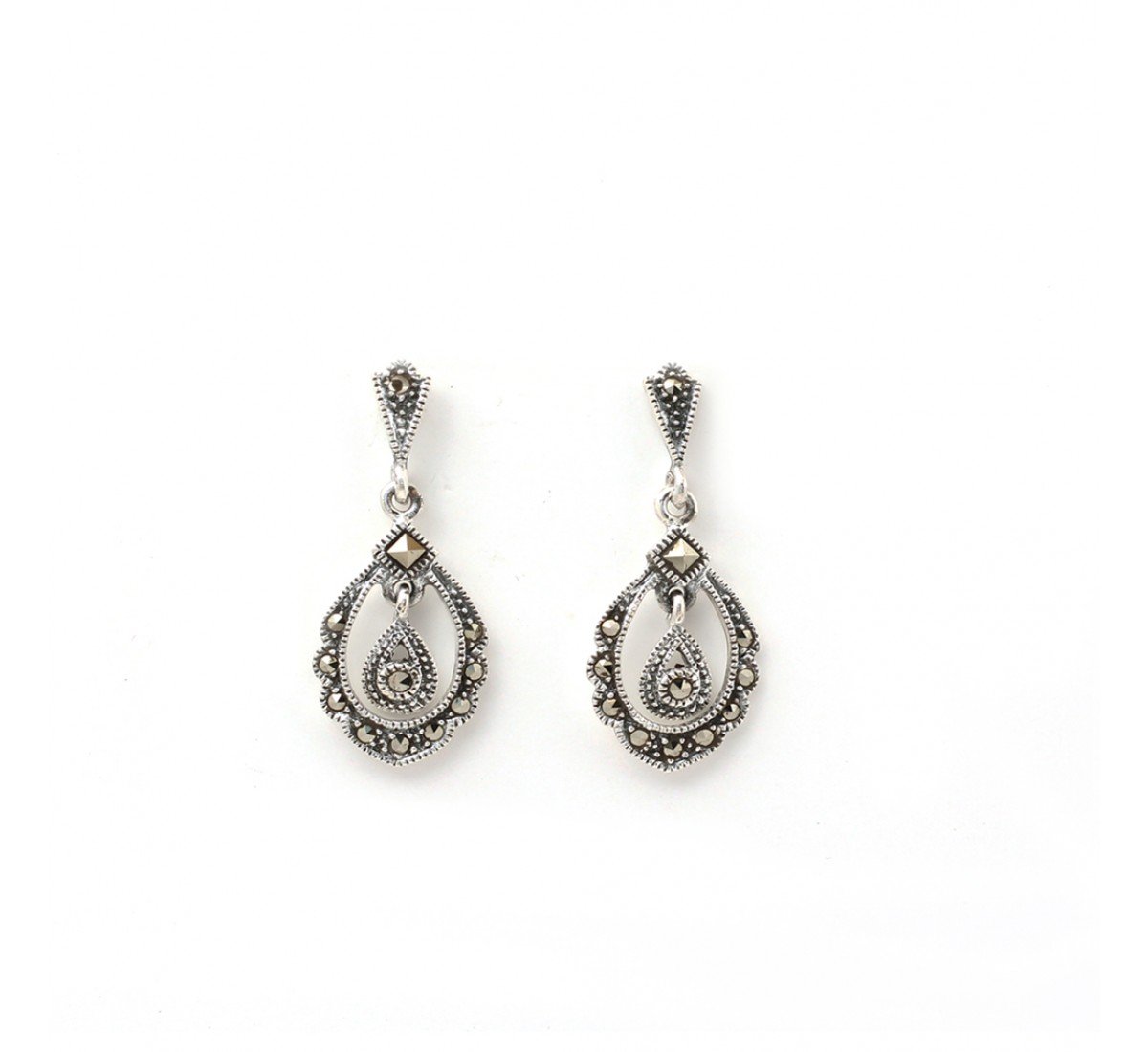 Silver Oxidised Classic Earrings