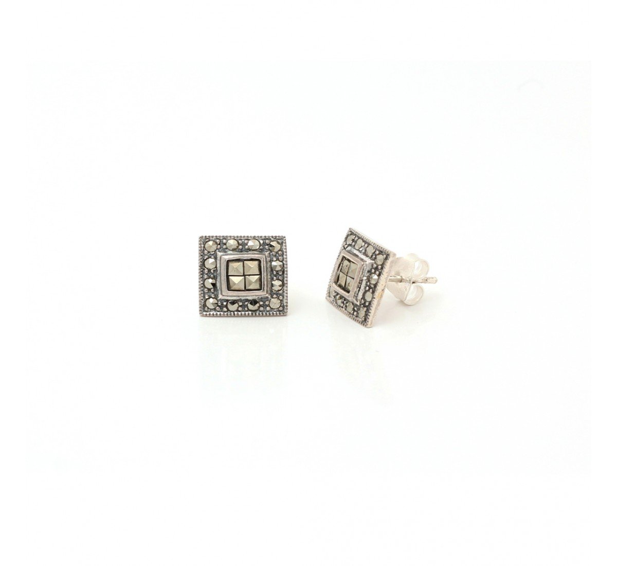 Silver Oxidised Elvia Window Studs