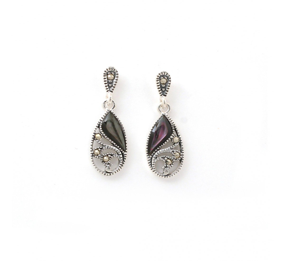 Silver Oxidised Fida Ethnic Earrings