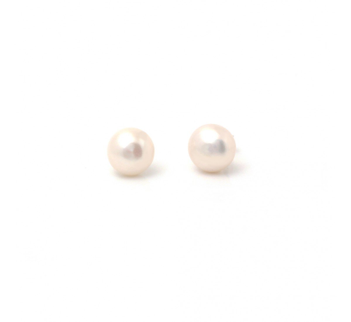 Silver Small White Pearl Earrings