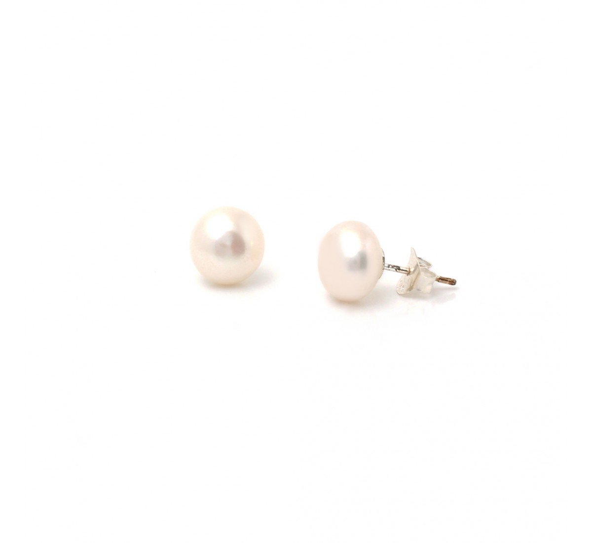 Silver Small White Pearl Earrings