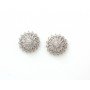 Silver Crystal Cluster Round Studs