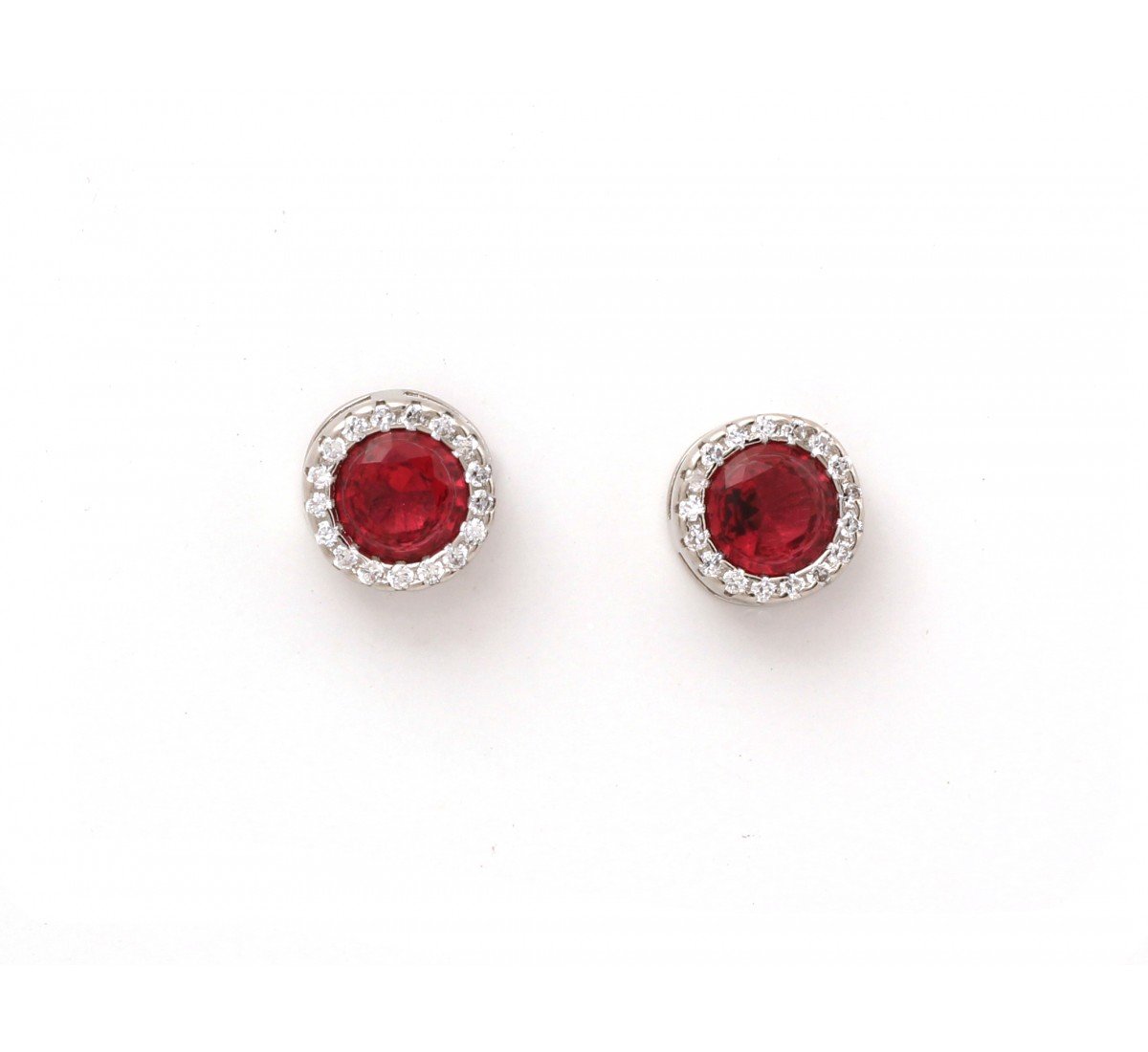 Silver Aqua Red Studs