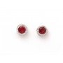 Silver Aqua Red Studs