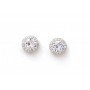 Silver White Zircon Round Studs