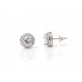 Silver White Zircon Round Studs