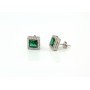 Silver Green Zircon Square Studs