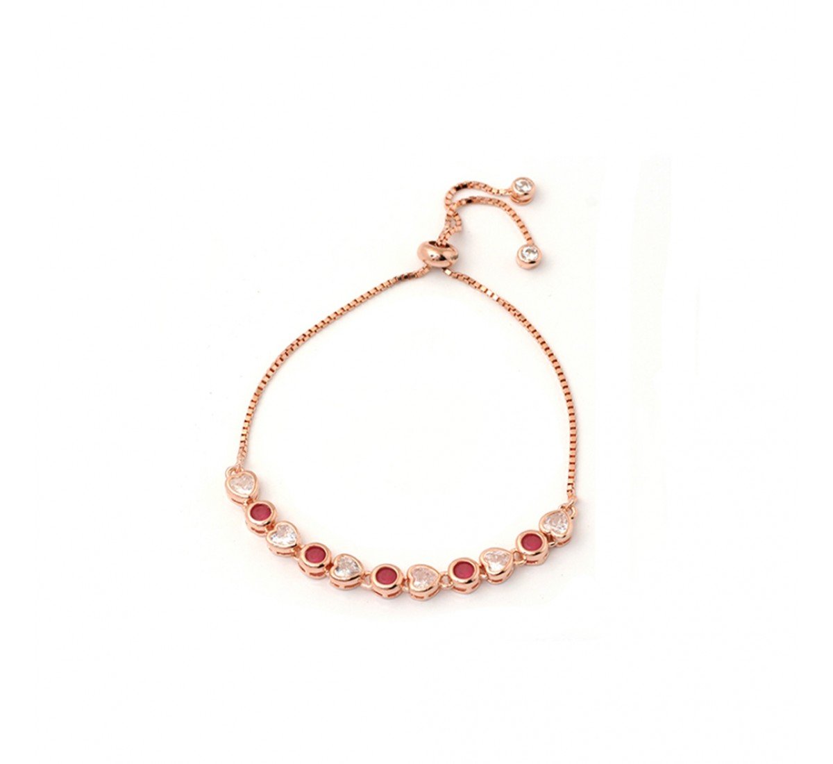 Rose Gold Heart Shaped Stone Bracelet